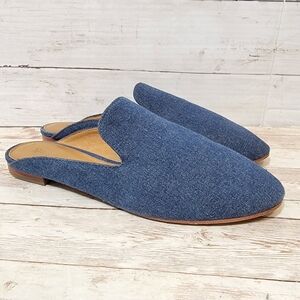 Frye Gwen Slide 71004 Womens Blue Canvas Slip On Mule Flats Shoes